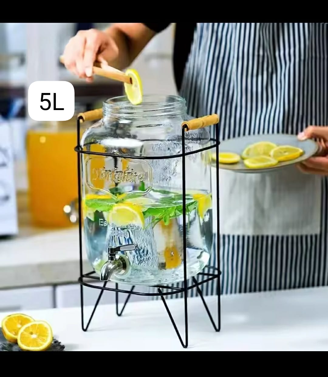 GLASS Juice Dispensers with stand 5L & 8L