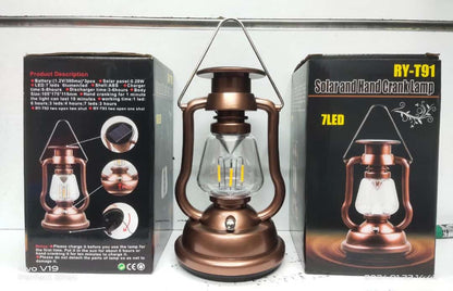 Solar & Hand Crank Lantern Lamp – 7 LED, Rechargeable, Outdoor & Emergency Use
