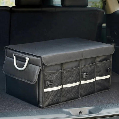 Foldable Car Boot Organizer with Lid – Waterproof, Heavy-Duty  quality Fabric