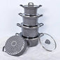Granite bosch Non Stick Cookware Set Pots Sufurias with glass lids
