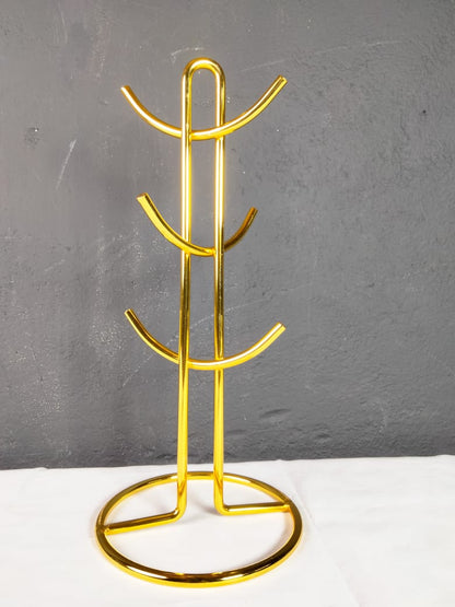Gold Stainless Steel Cup Holder – Elegant & Durable Drinkware Organizer