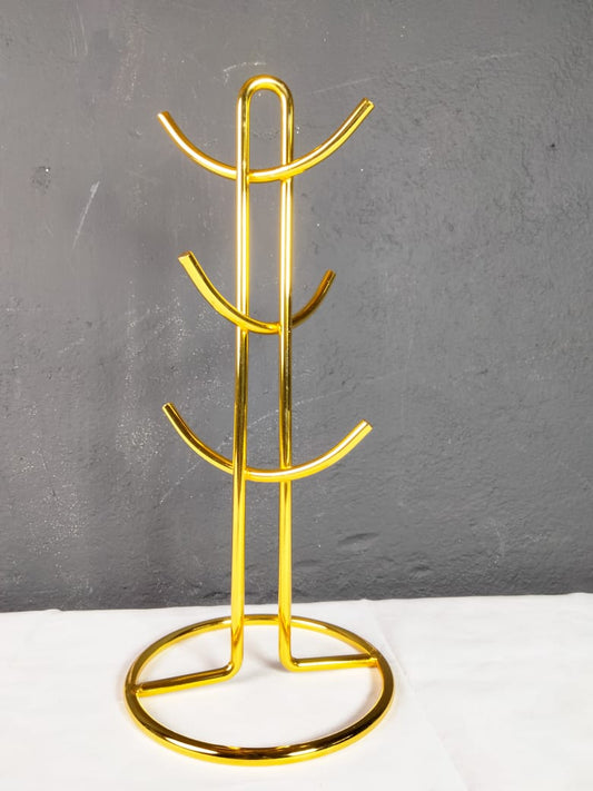 Gold Stainless Steel Cup Holder – Elegant & Durable Drinkware Organizer