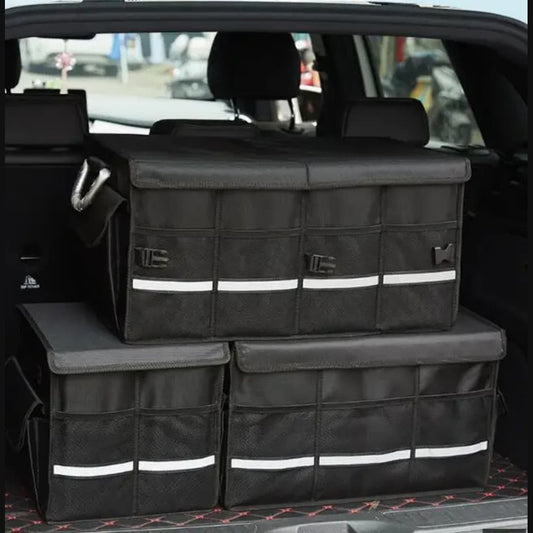Foldable Car Boot Organizer with Lid – Waterproof, Heavy-Duty  quality Fabric