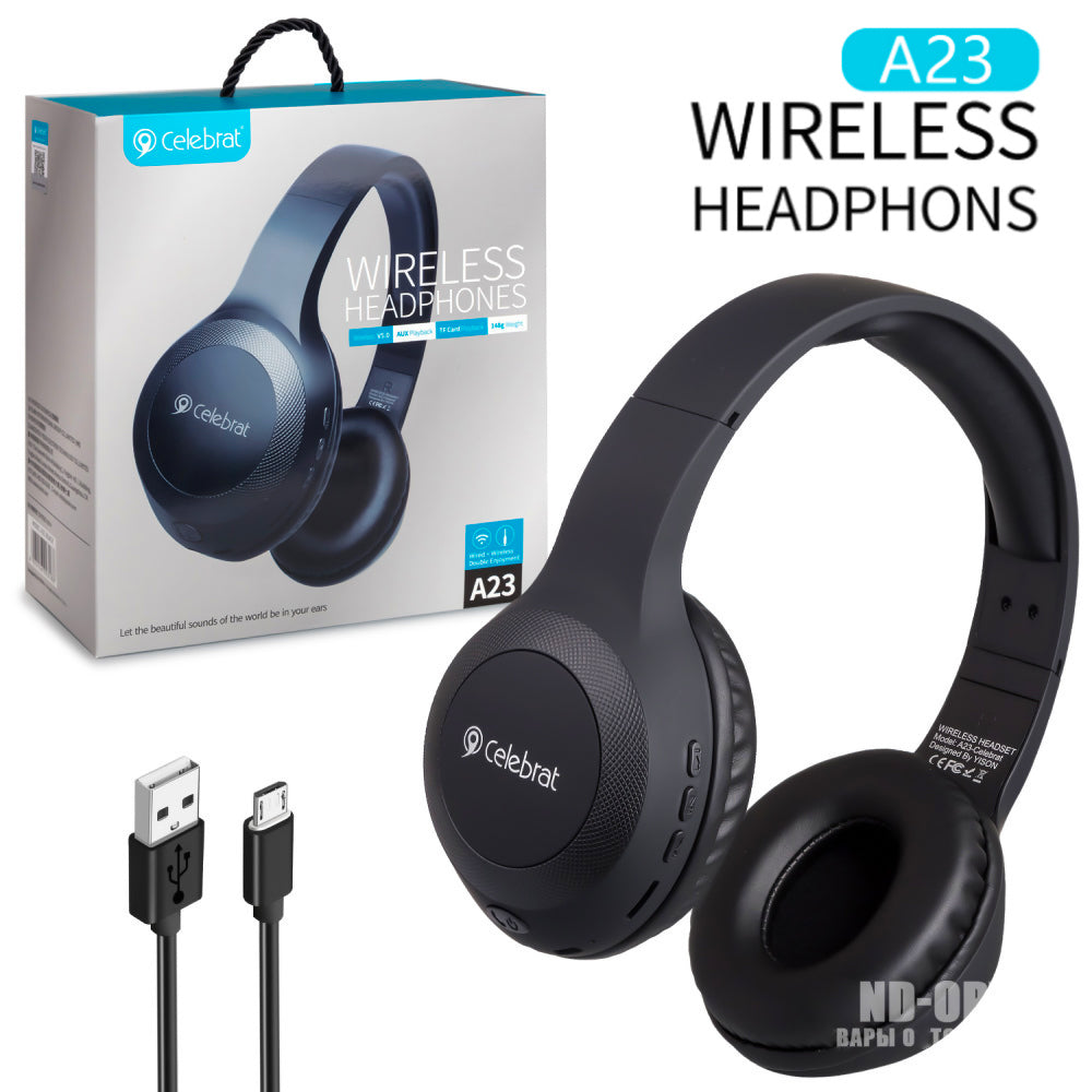 Celebrat A23 Powerful Bass Wireless Noise Cancelling Headphones