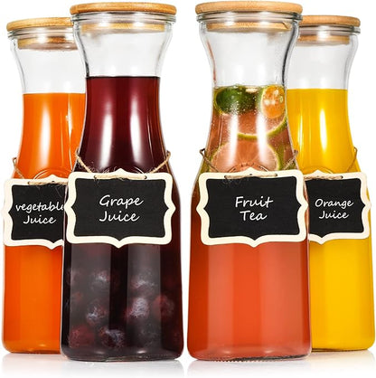 Elegant Glass Carafes with Lids – 1 Litre  | Perfect for Wine, Juice & More