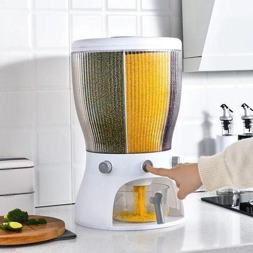 4-Compartment Food Grain Storage Container /dispenser