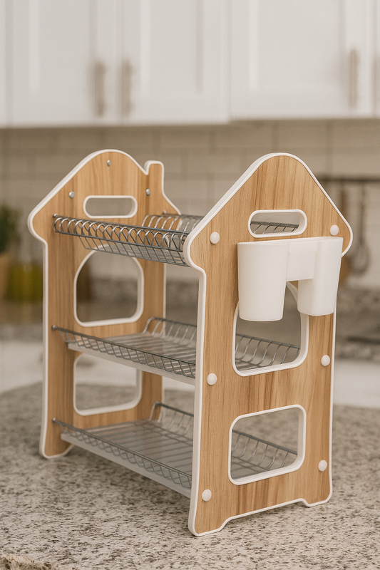 3 tier Wooden Dish Drying Rack