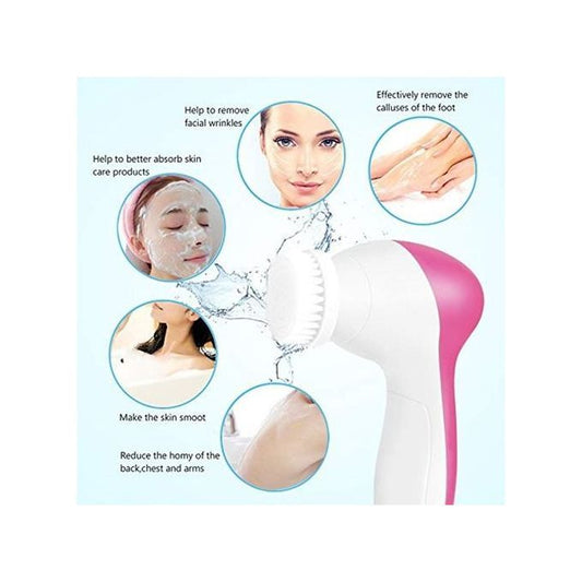 5-in-1 Facial Cleansing Brush – Deep Clean, Exfoliate & Massage