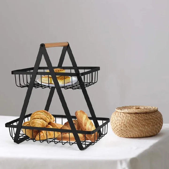 2 Tier Countertop Fruit Basket, fruit organizer. Detachable
