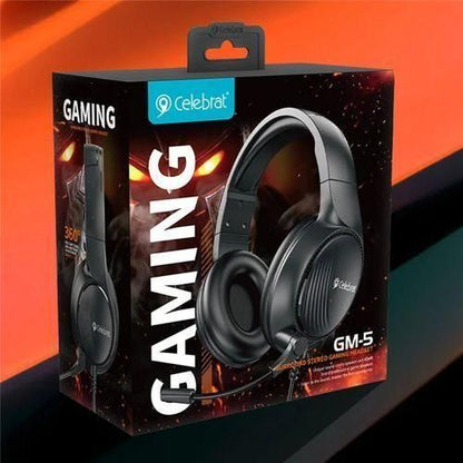 Celebrat GM5 Wired Gaming Headset with RGB Lights – Over-Ear Headphones with Mic for PS4, PS5, PC & Mobile