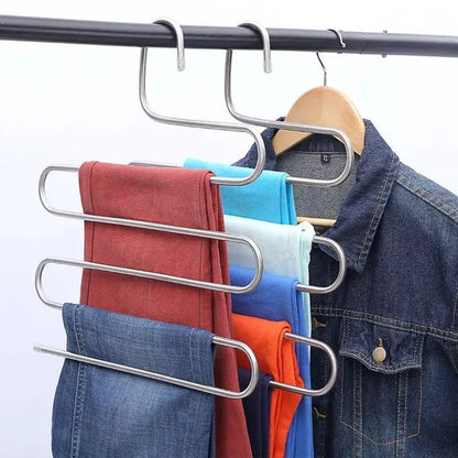 3pcs Multifunctional Stainless Steel Trouser Hanger 5 Layers