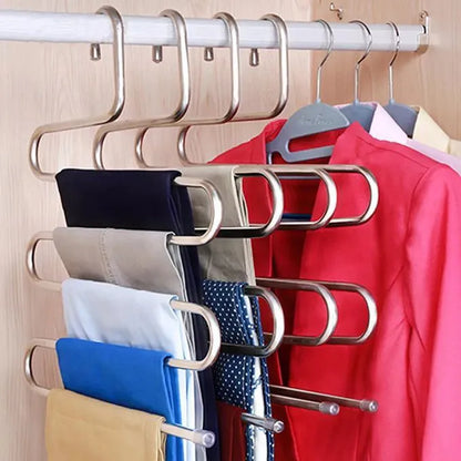3pcs Multifunctional Stainless Steel Trouser Hanger 5 Layers
