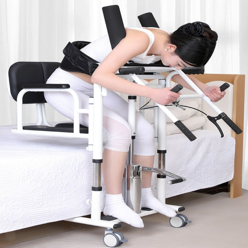 Hydraulic Patient Lift Transfer Chair,Portable Hydraulic Patient Lift Wheelchair for Home Transfer Nursing Chair Lifter 180° Split Seat Cushion Bathroom Bedside Commode