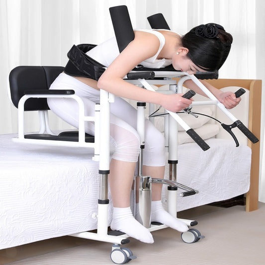 Hydraulic Patient Lift Transfer Chair,Portable Hydraulic Patient Lift Wheelchair for Home Transfer Nursing Chair Lifter 180° Split Seat Cushion Bathroom Bedside Commode
