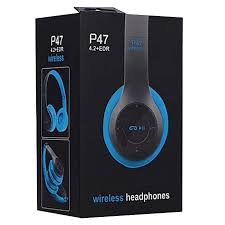 P47 Wireless Bluetooth Headphones with Mic – Foldable Over-Ear Headset for Music, Calls & Travel