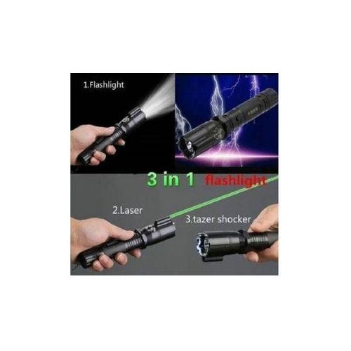 Electric Shock Self-Defense Flashlight with Laser Pointer –