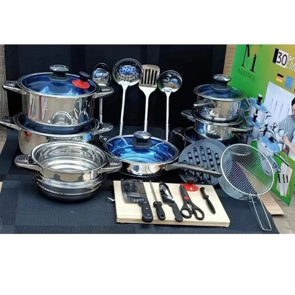 Marwa 30PC Heavy Duty Stainless Steel Cookware Set/sufuria