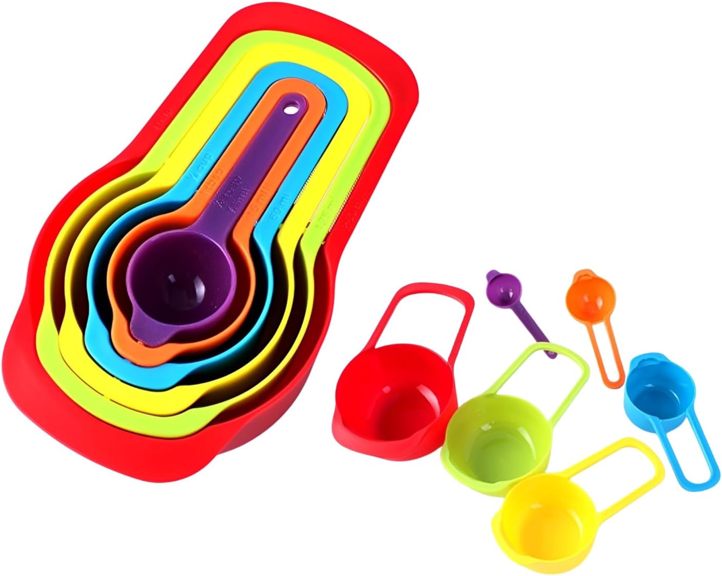 multicoloured measuring cups 6 pcs