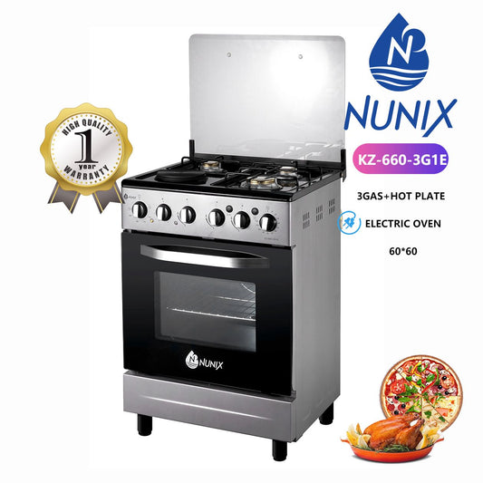 3 burner gas cooker  and hot plate with electric oven