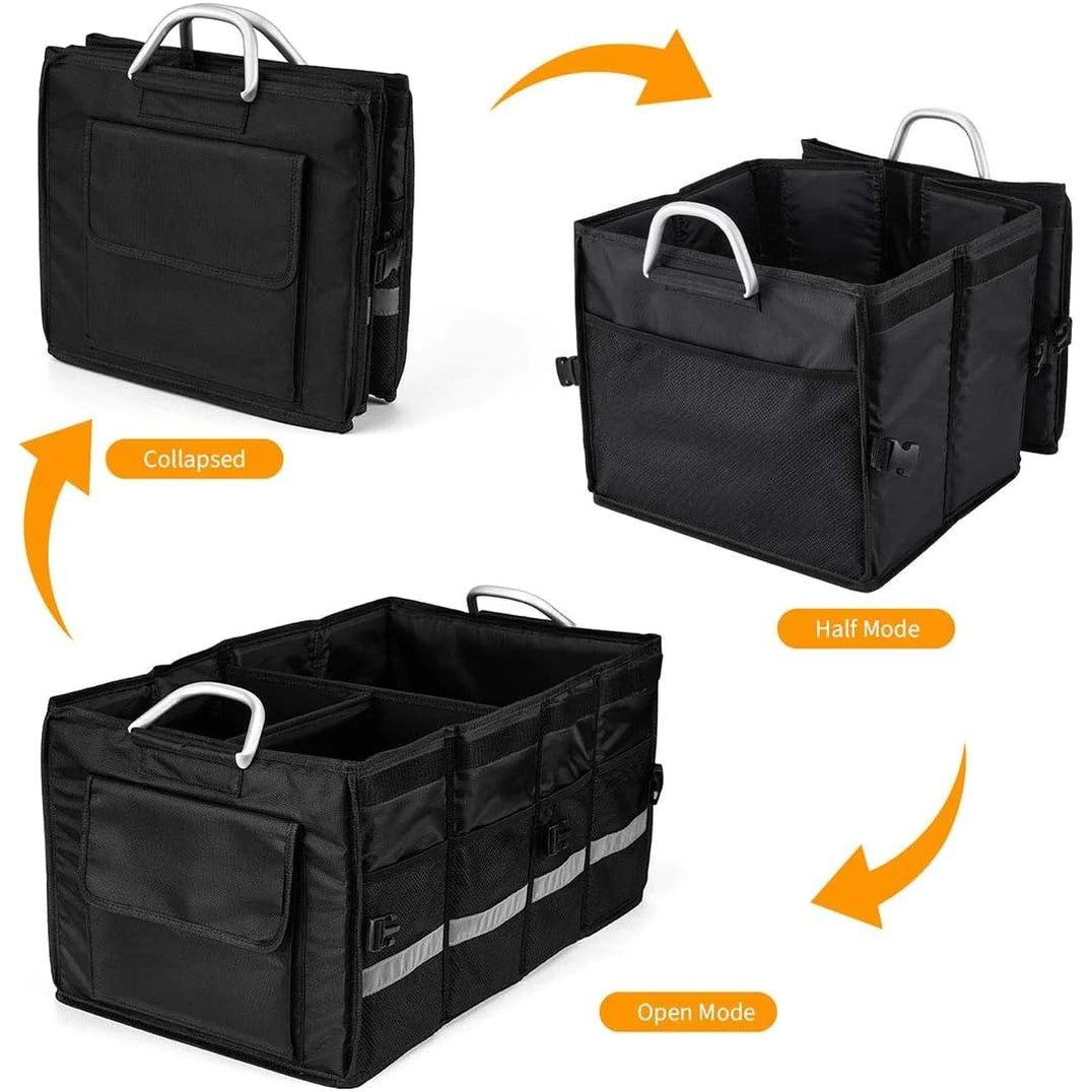 Foldable Car Boot Organizer with Lid – Waterproof, Heavy-Duty  quality Fabric