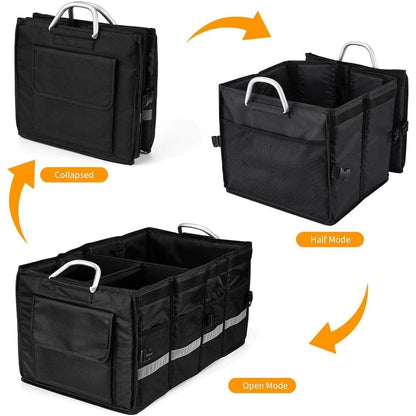 Foldable Car Boot Organizer with Lid – Waterproof, Heavy-Duty  quality Fabric