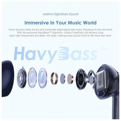 Oraimo FreePods Lite OTW-330 – Wireless Earbuds with 40-Hour Playtime & Deep Bass