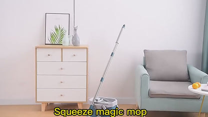 Magic Squeeze Mop & Bucket Set .Hands-Free 360° Flat Floor Cleaner