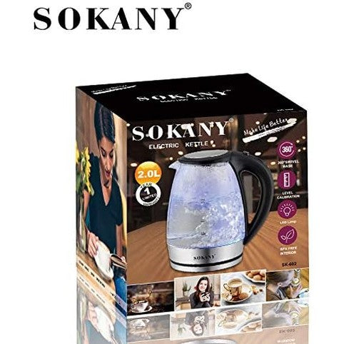 sokany energy saving Electric kettle with LED light