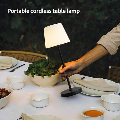 Cordless LED Table Lamp – Rechargeable, Touch Dimmable Light with Fabric Shade