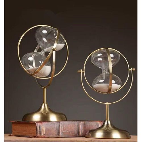 Brass Vintage Hourglass Sand Timer – Classic Sandglass for Home Decor & Time Management