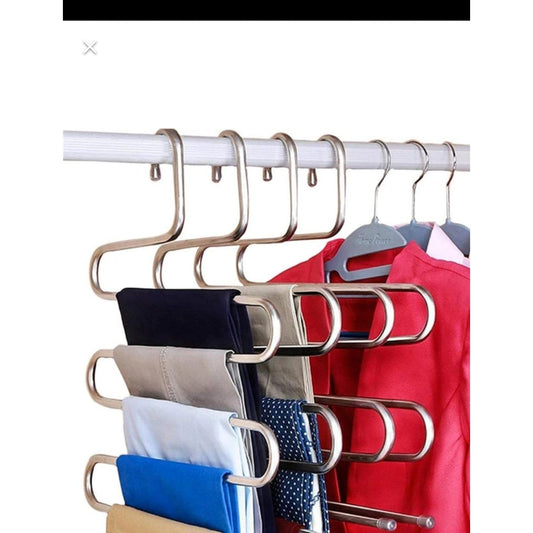 3pcs Multifunctional Stainless Steel Trouser Hanger 5 Layers