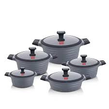 UCC Life 10-Piece Granite Coated Cookware Set – Non-Stick, Durable, & Stylish Pots and Pans