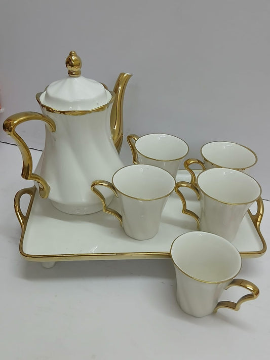 Elegant Minimalist Nordic Tea Set –Serveware for Modern Homes white and gold