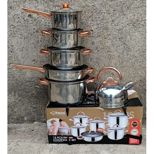 High quality Yemitei 12 pcs stainless cookware/sufuria